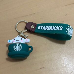 Starbucks Cinamonroll Teal Cup Keychain